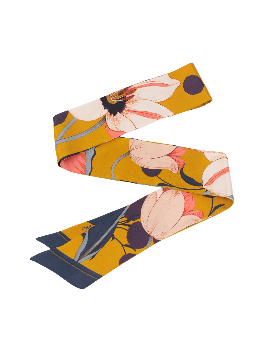 Chowxiaodou 16 Momme  Tulipa Silk neck bow -Yellow