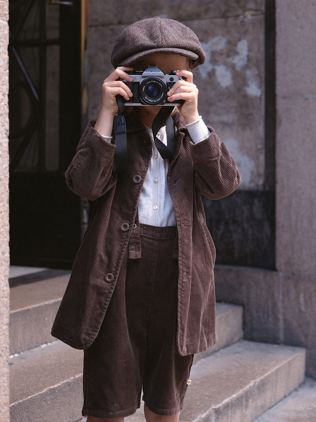 Nocry Corduroy Bib Overalls/simple retro/xk001