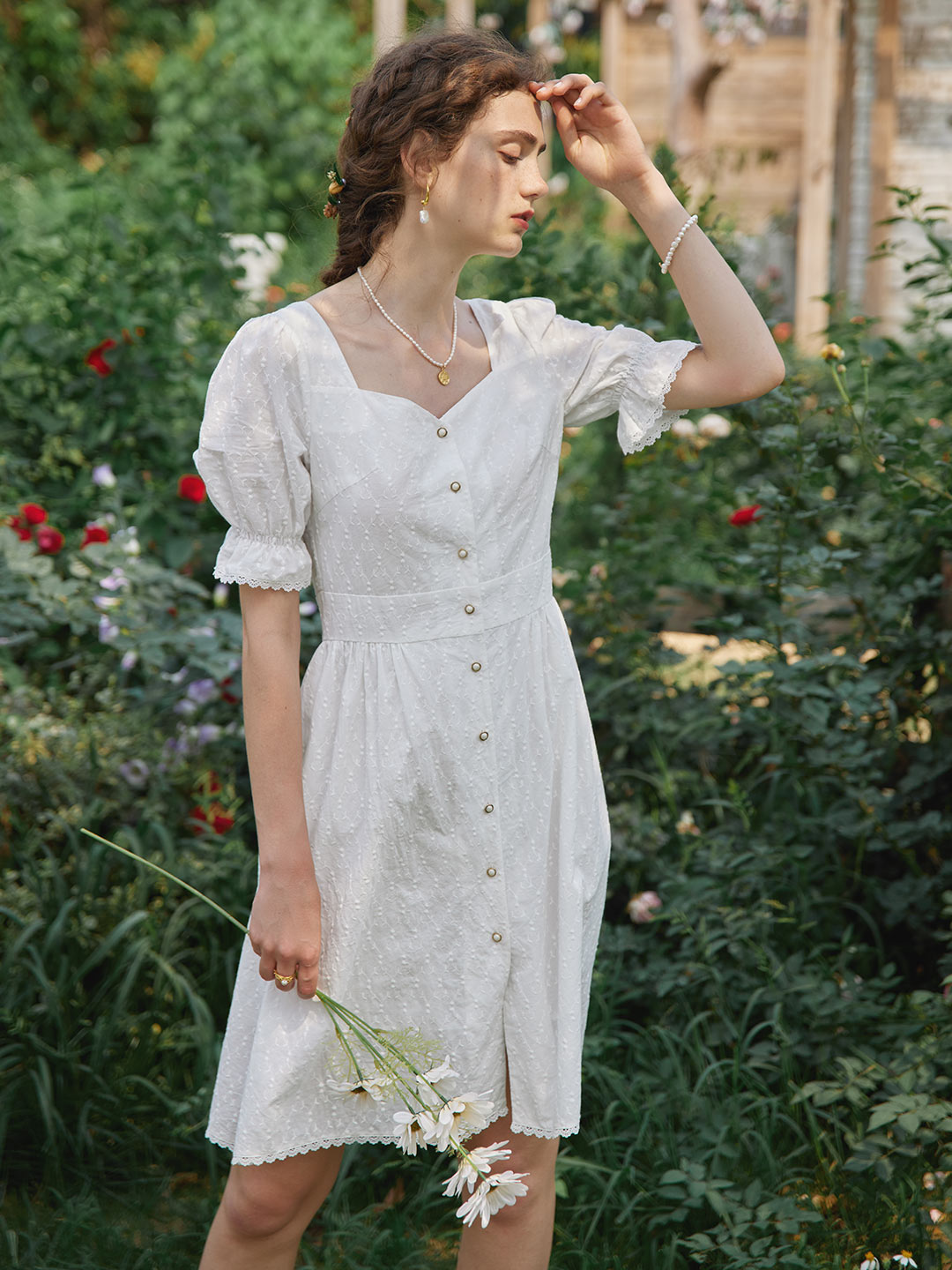 Vic 100% Cotton Embroidery Dress/Simple Retro/22168