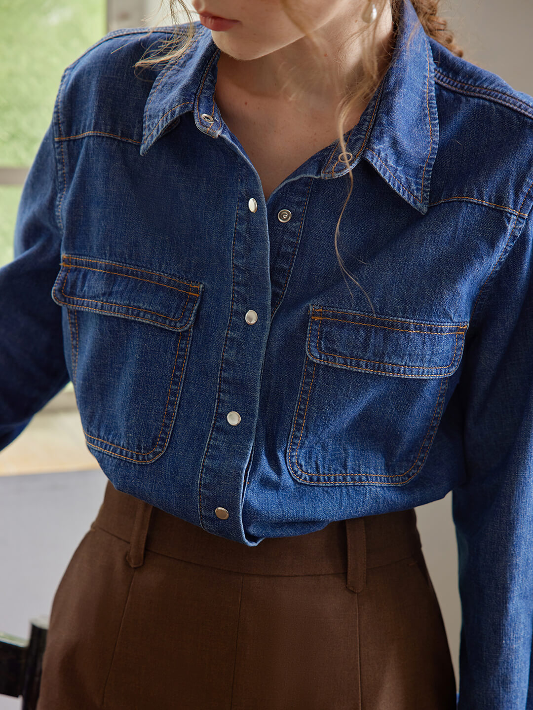 Layla Blue Denim Shirt/simpleretro