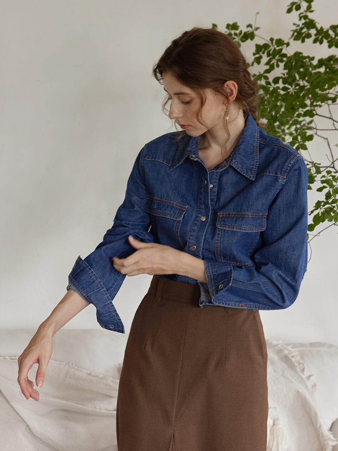 Layla Blue Denim Shirt/simpleretro