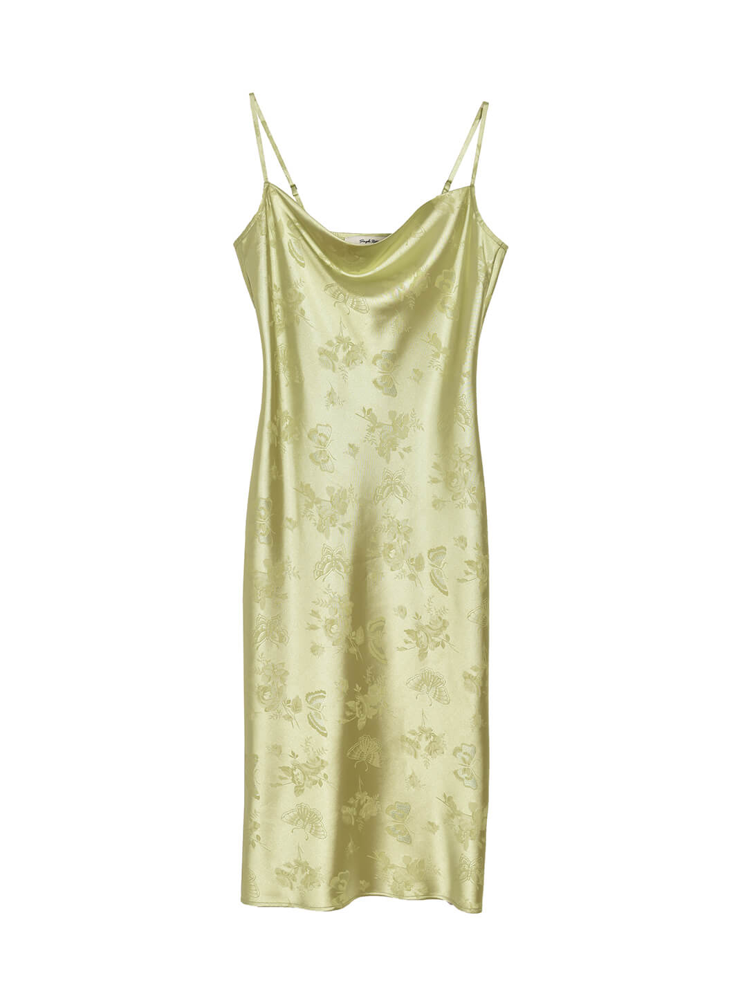 Etta Retro Floral Jacquard Green Slip Dress/Simple Retro/77047