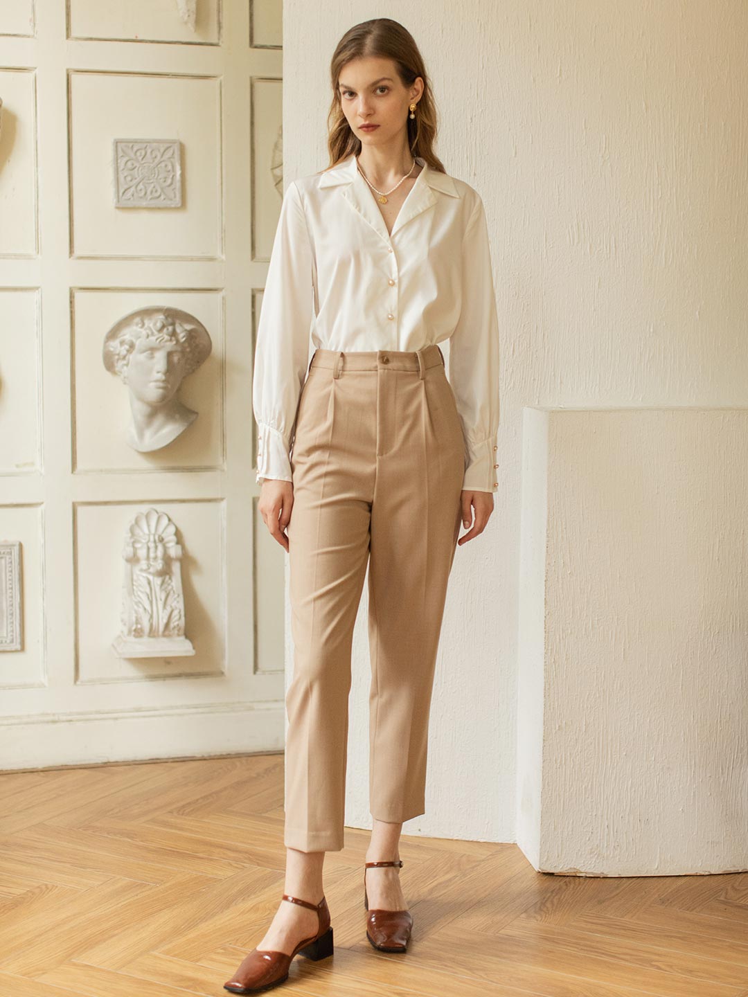 Nora Straight Suit Pants/Simple Retro/11241