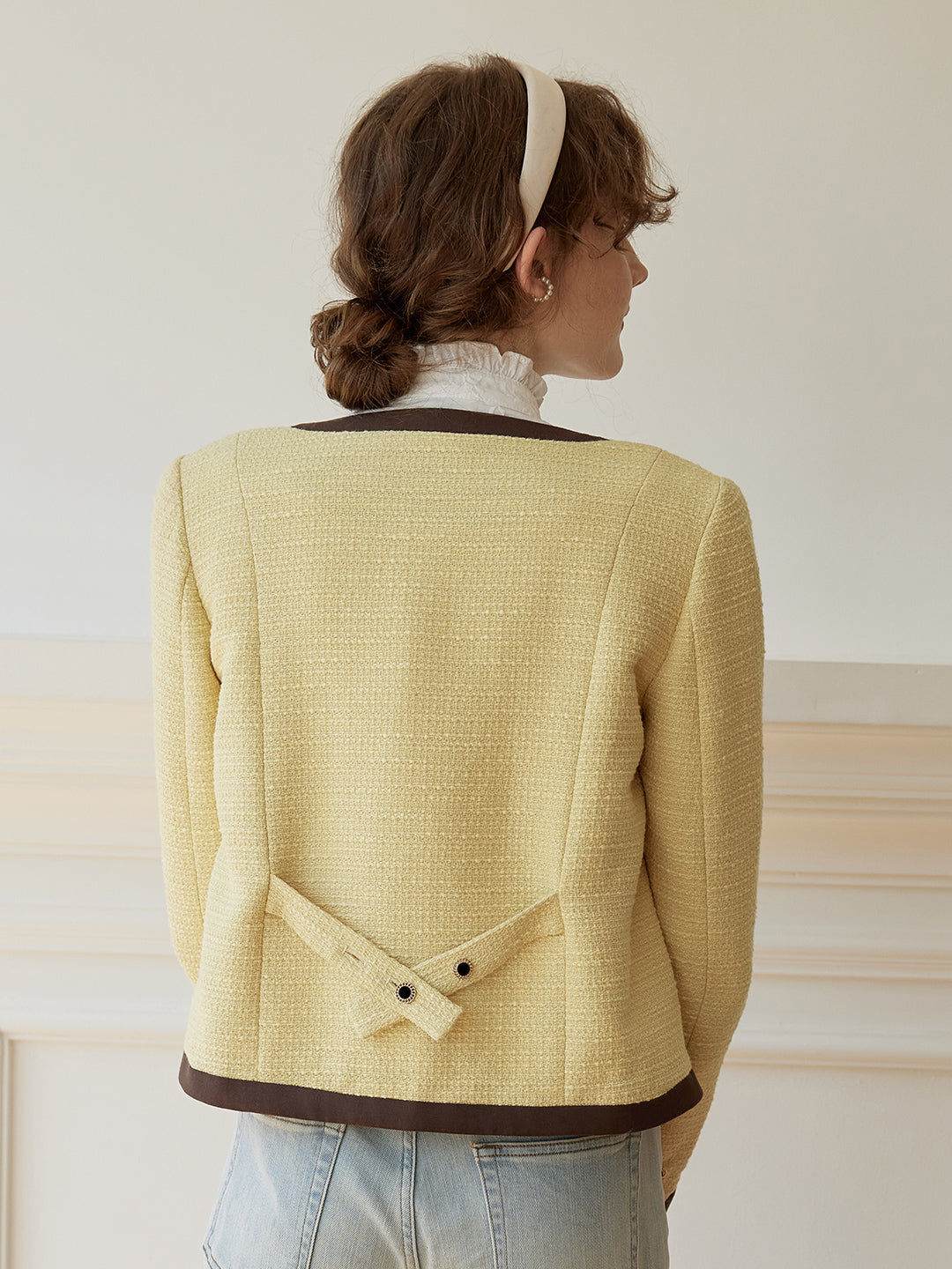 Catherine Yellow Tweed Jacket/SIMPLERETRO