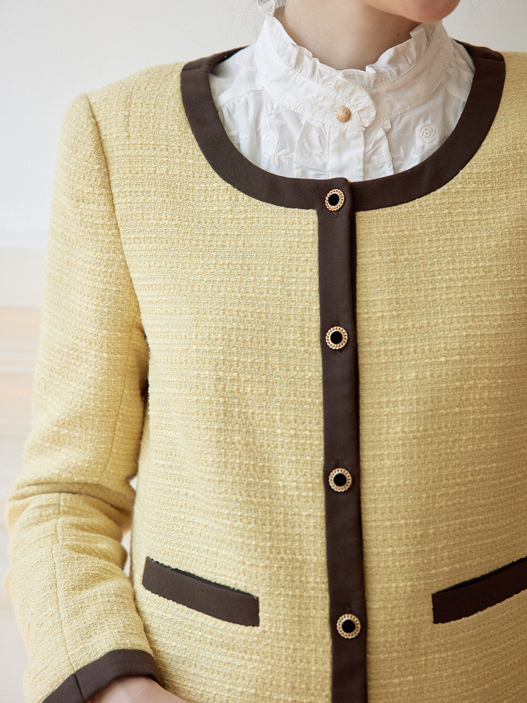 Catherine Yellow Tweed Jacket/SIMPLERETRO