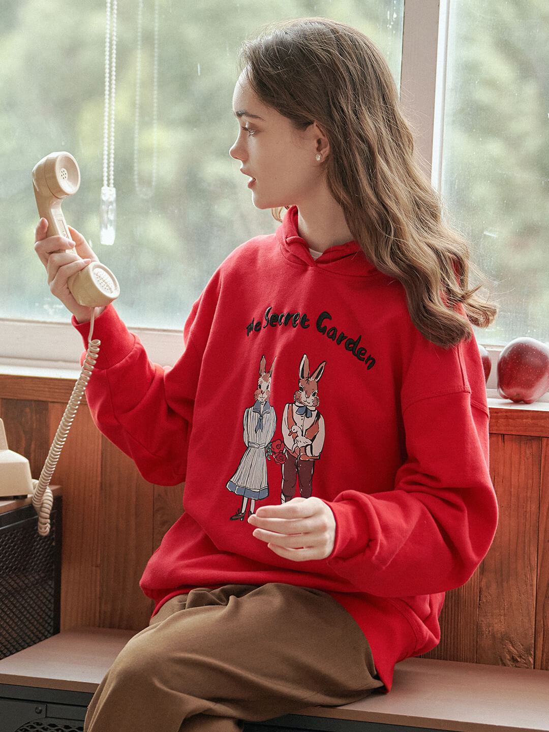 Rabbit Embroidered Hoodie