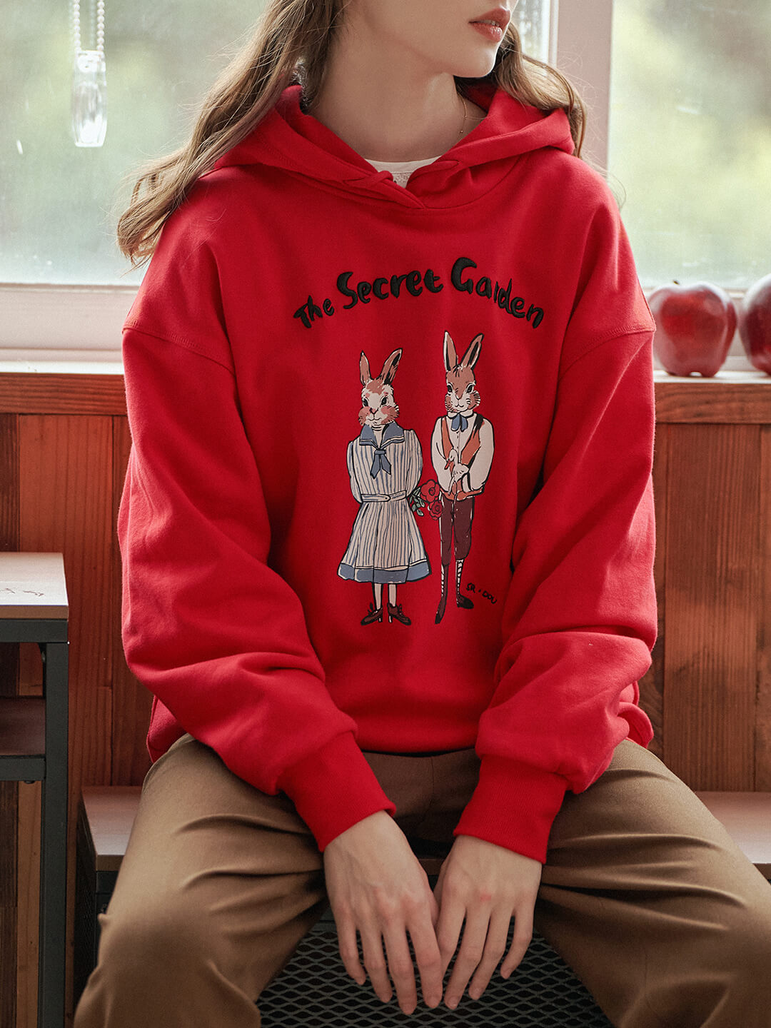 Rabbit Embroidered Hoodie