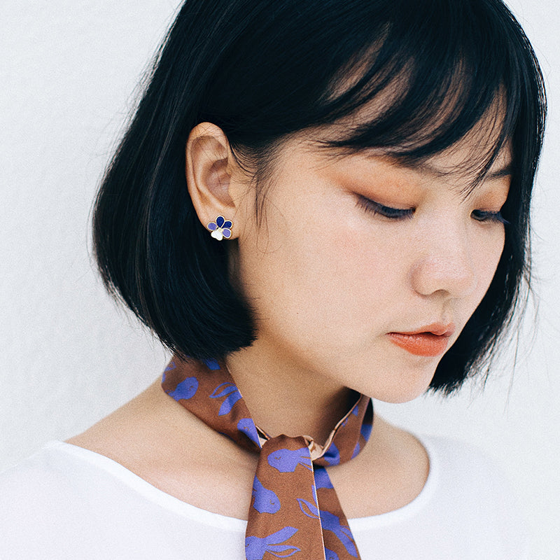 Chowxiaodou Pansy Earrings