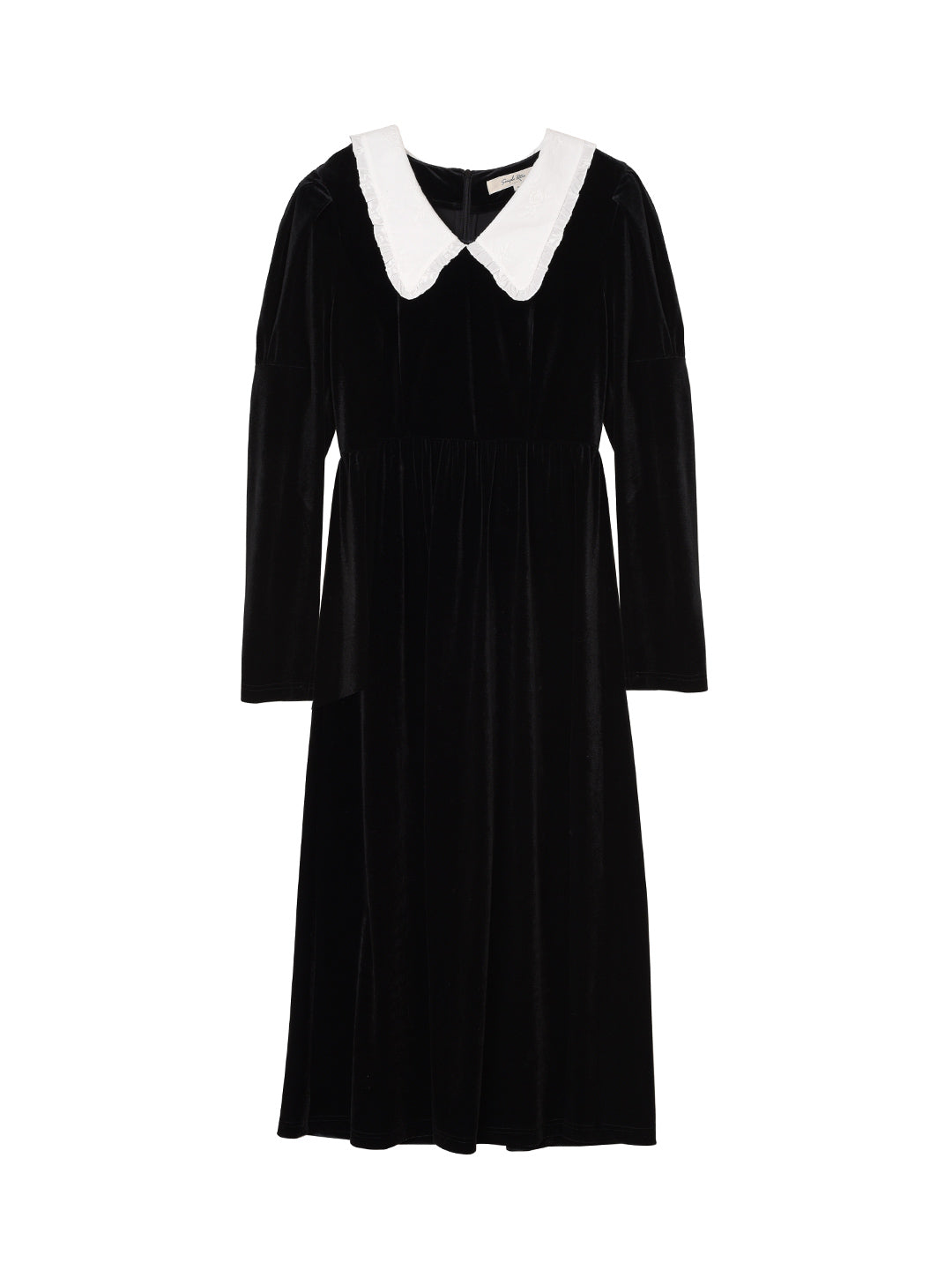 Kiara Doll Collar Black Velvet Dress/SIMPLERETRO