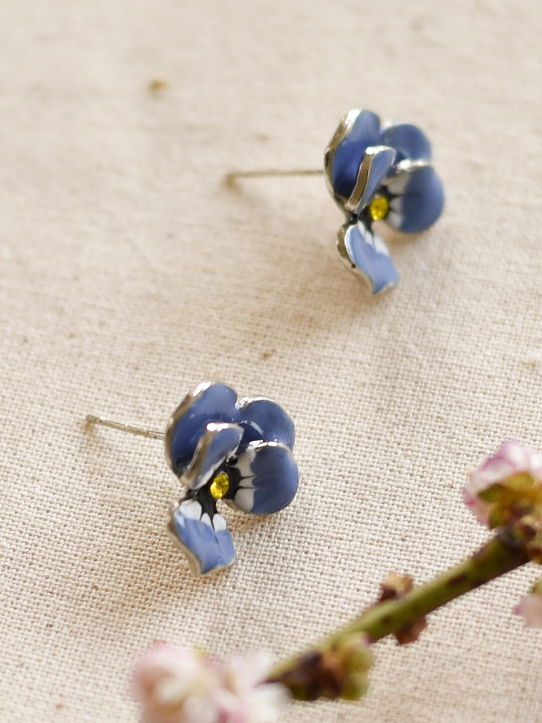 Blooming Flower Simple Blue Earrings/Simple Retro/10063