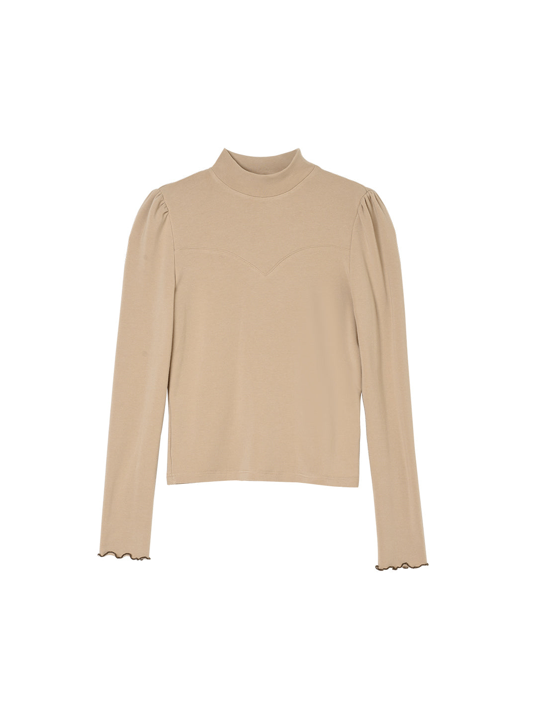 Jelena High Collar Khaki Knit Top/SIMPLERETRO