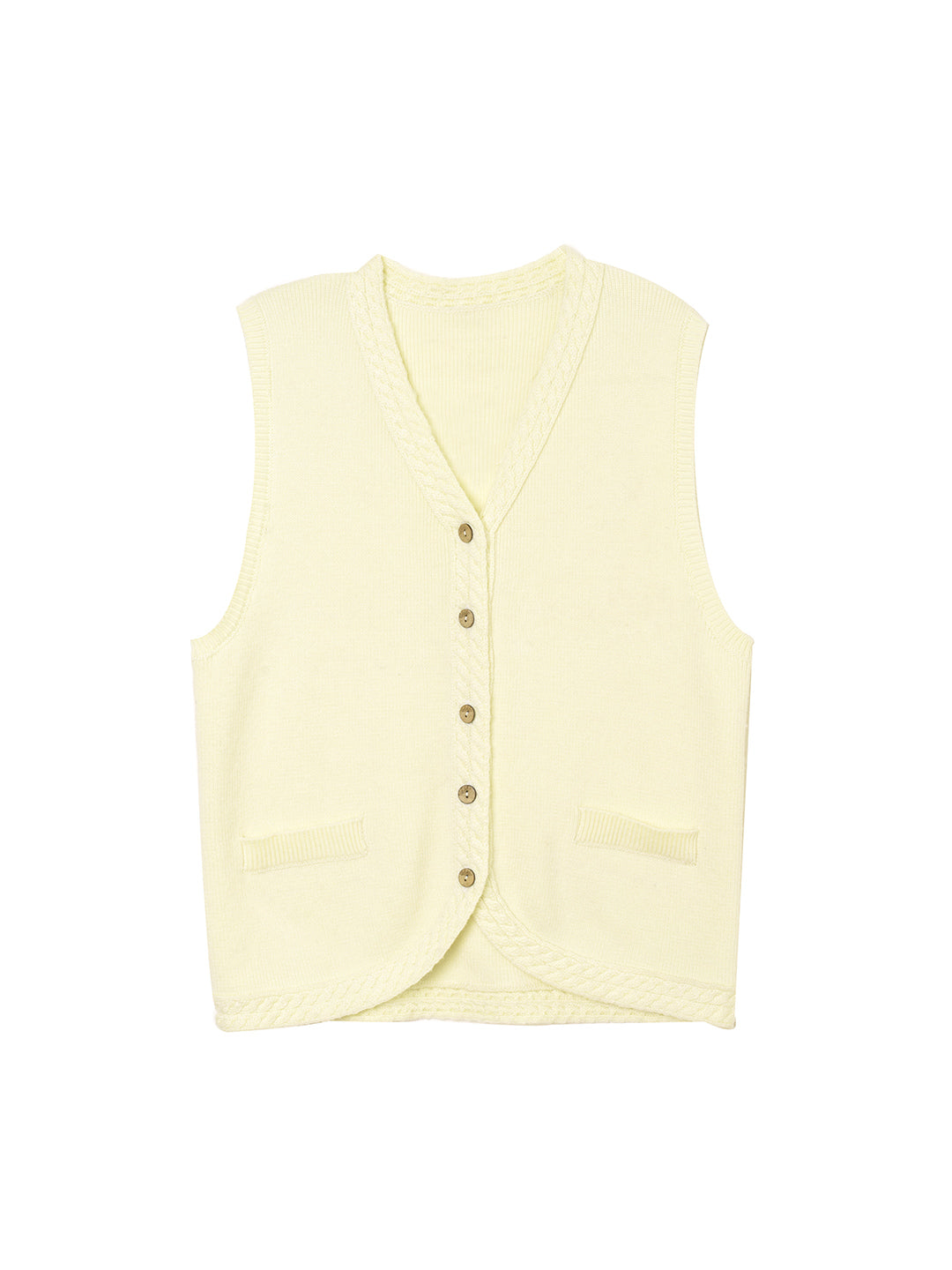 Brielle Cable White Knitted Vest/SIMPLERETRO