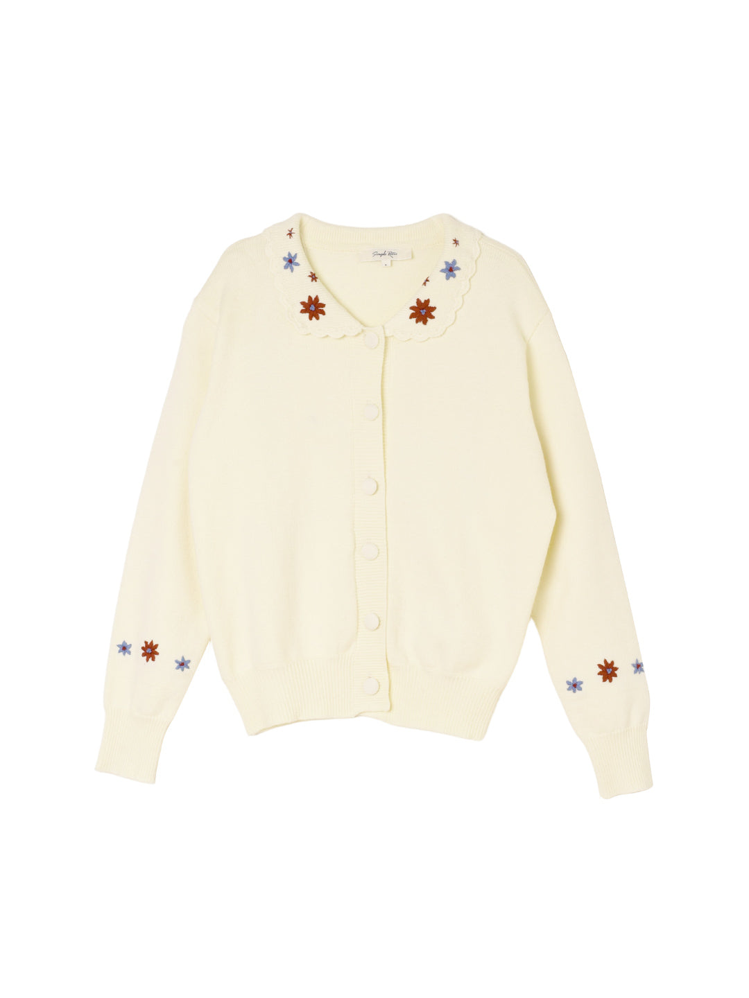 【Final Sale】Grace Floral Embroidered Apricot Knit Cardigan