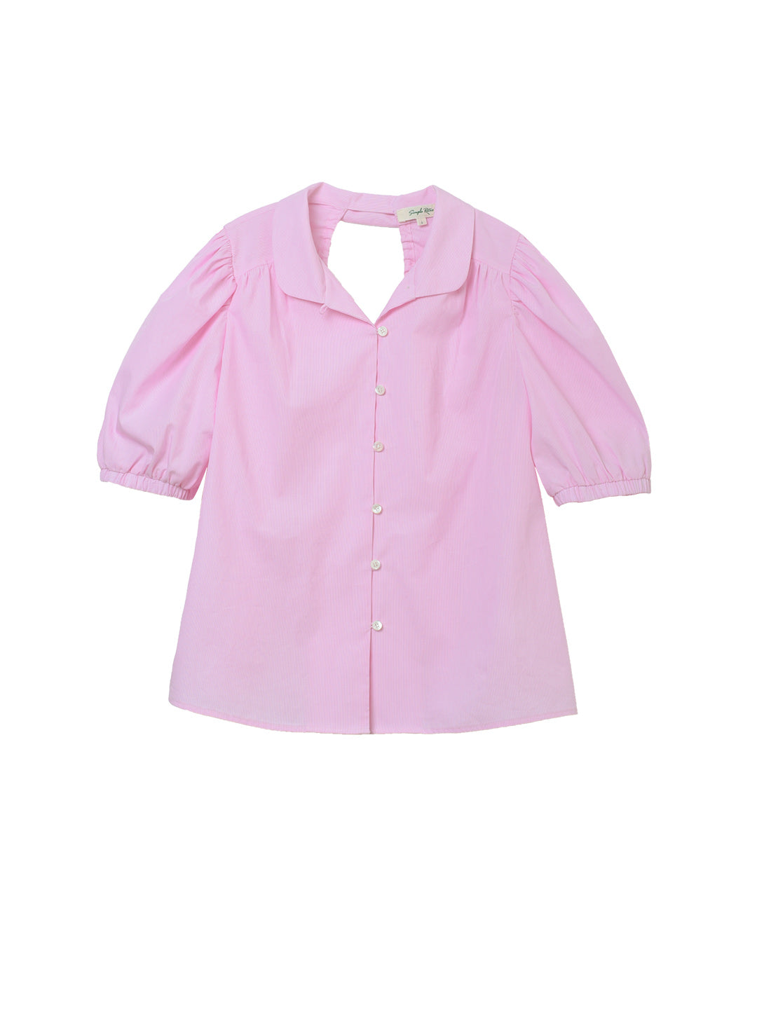 Kendra Sweet Small Lapel Pink Blouse